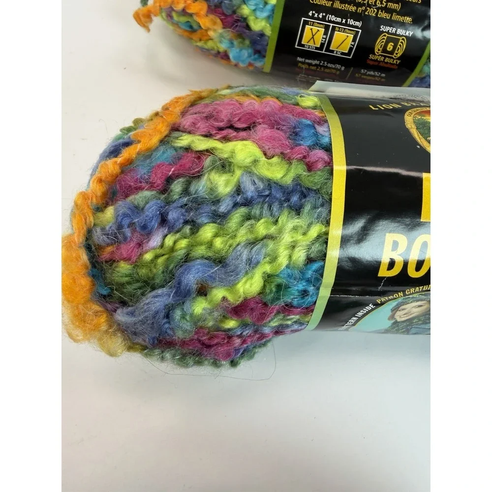 3 Skeins Lion Brand Boucle Yarn Parfait Mohair Blend 2.5 oz Super Bulky